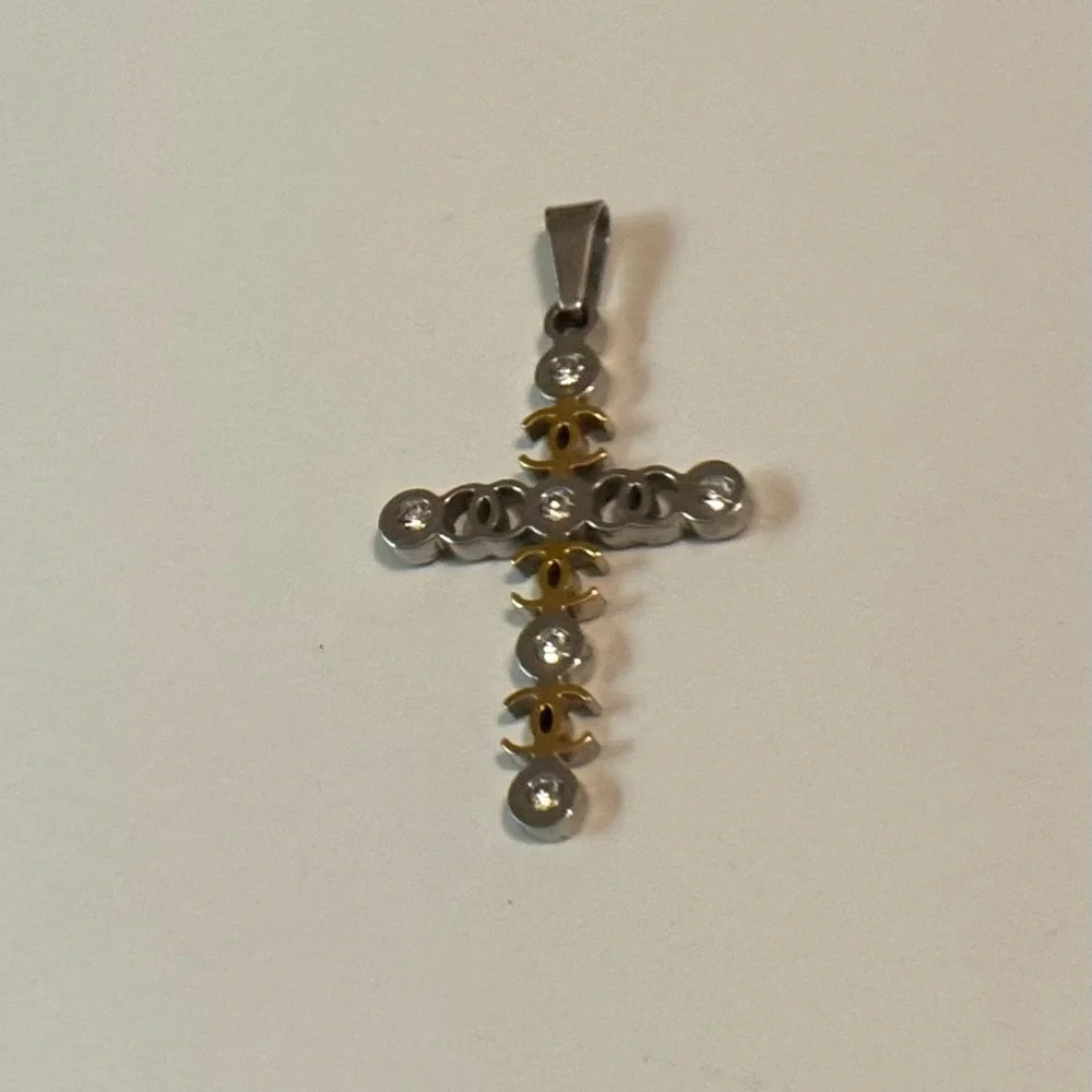 Stainless Steel Elegant Gold Cross Pendant